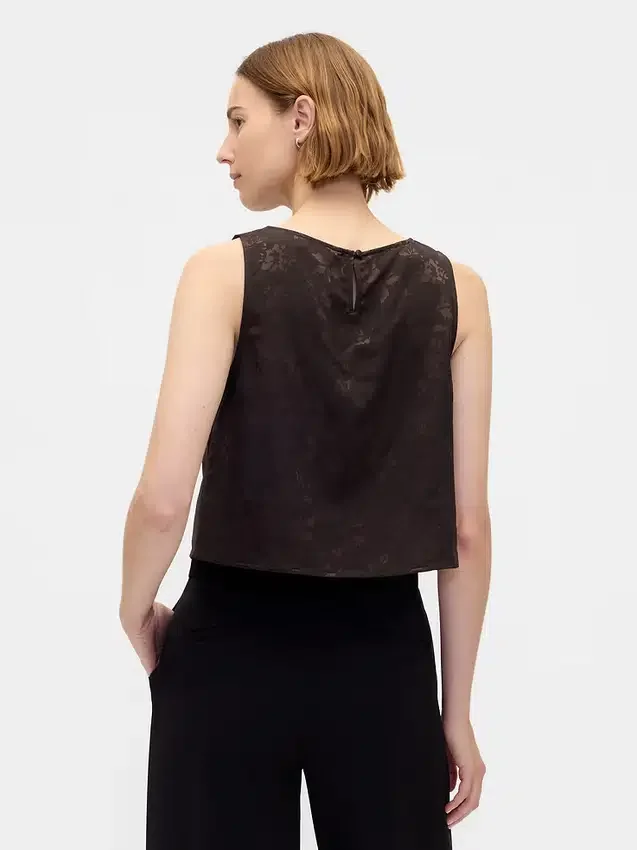 Canotta corta in tessuto jacquard