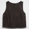 Canotta corta in tessuto jacquard