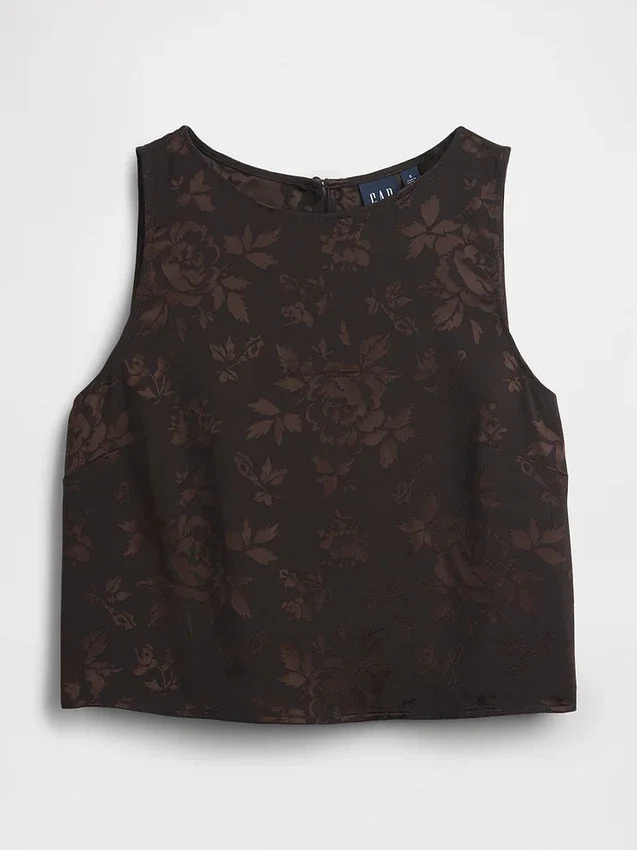 Canotta corta in tessuto jacquard