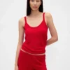 Canotta da pigiama leggera in maglia CashSoft a cuori in punto pointelle