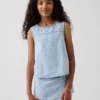 Canotta in denim a quadretti per bambini