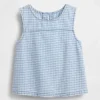 Canotta in denim a quadretti per bambini