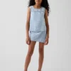 Canotta in denim a quadretti per bambini