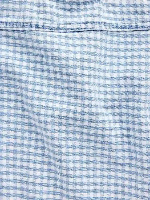Canotta in denim a quadretti per bambini
