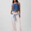 Canotta in denim di garza di cotone