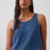 Canotta in denim di garza di cotone