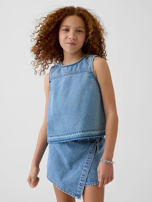 Canotta in denim per bambini