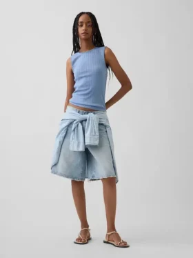 Canotta in maglia pointelle