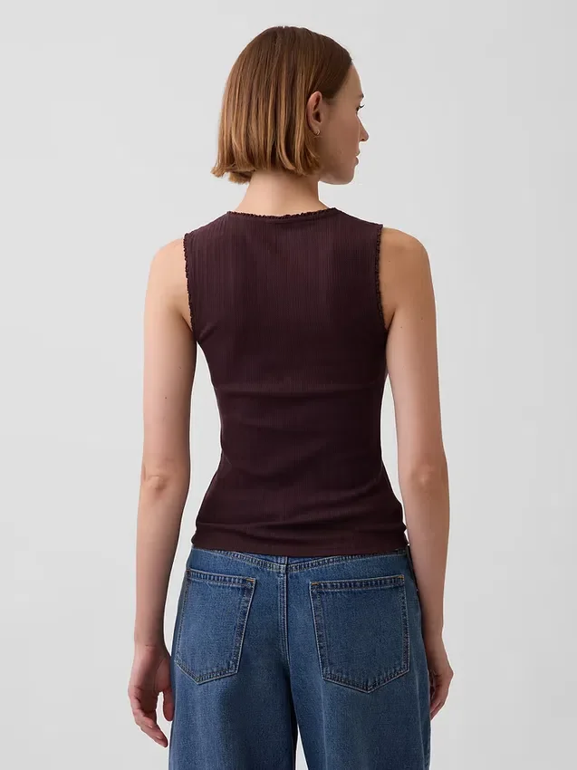 Canotta in maglia pointelle