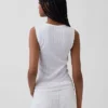 Canotta in maglia pointelle