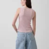 Canotta in maglia pointelle