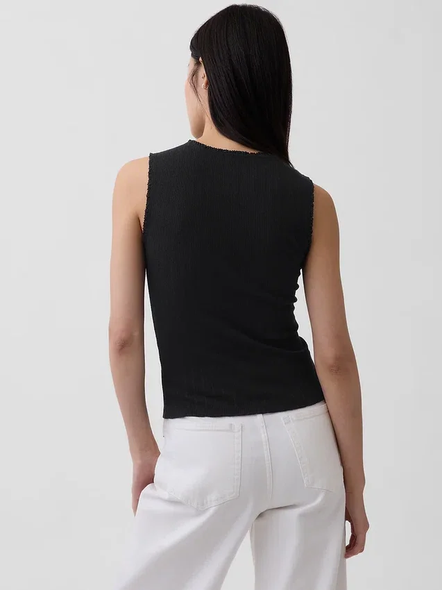 Canotta in maglia pointelle