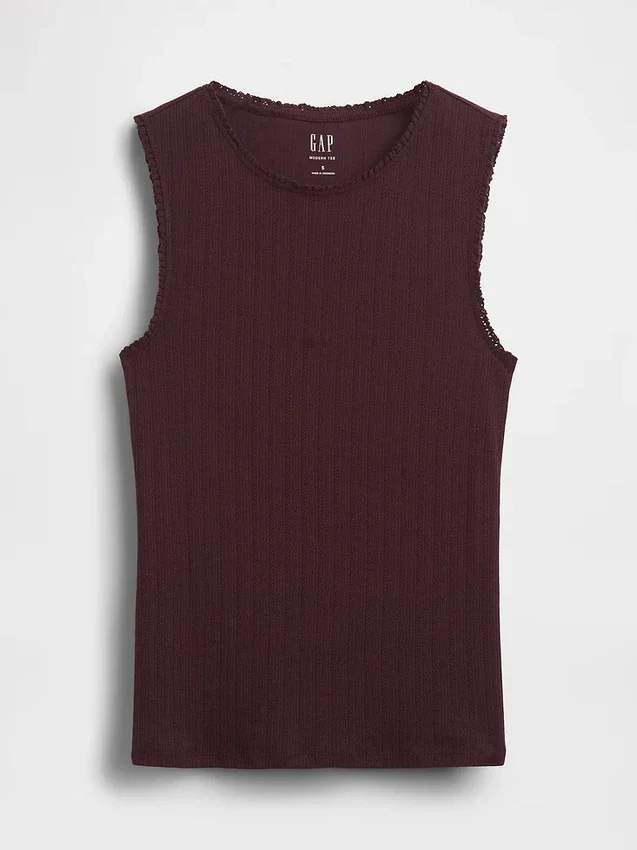 Canotta in maglia pointelle