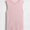 Canotta in maglia pointelle