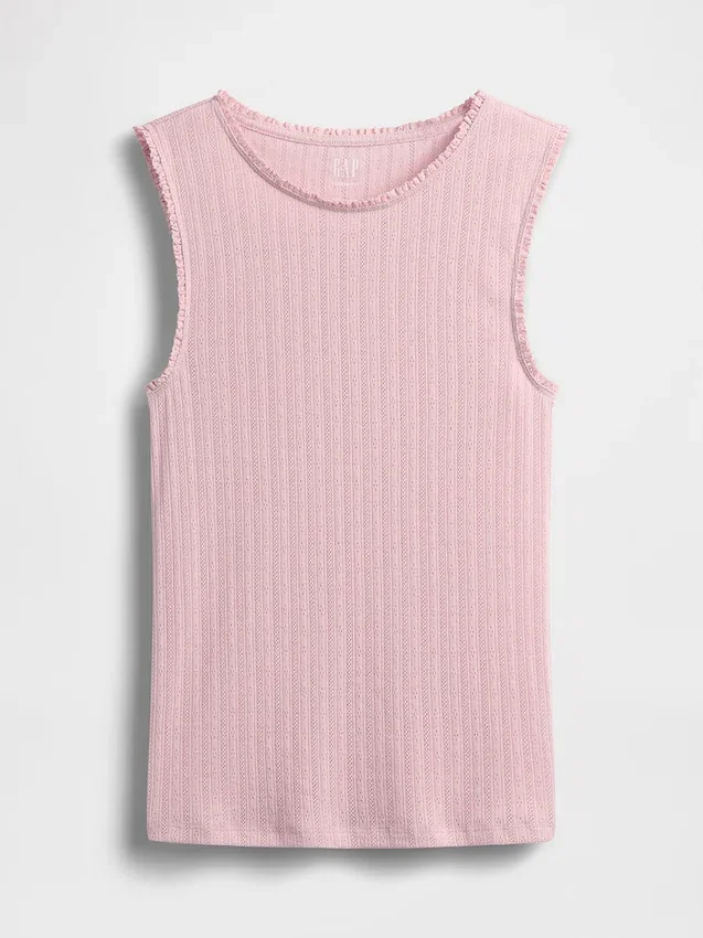 Canotta in maglia pointelle