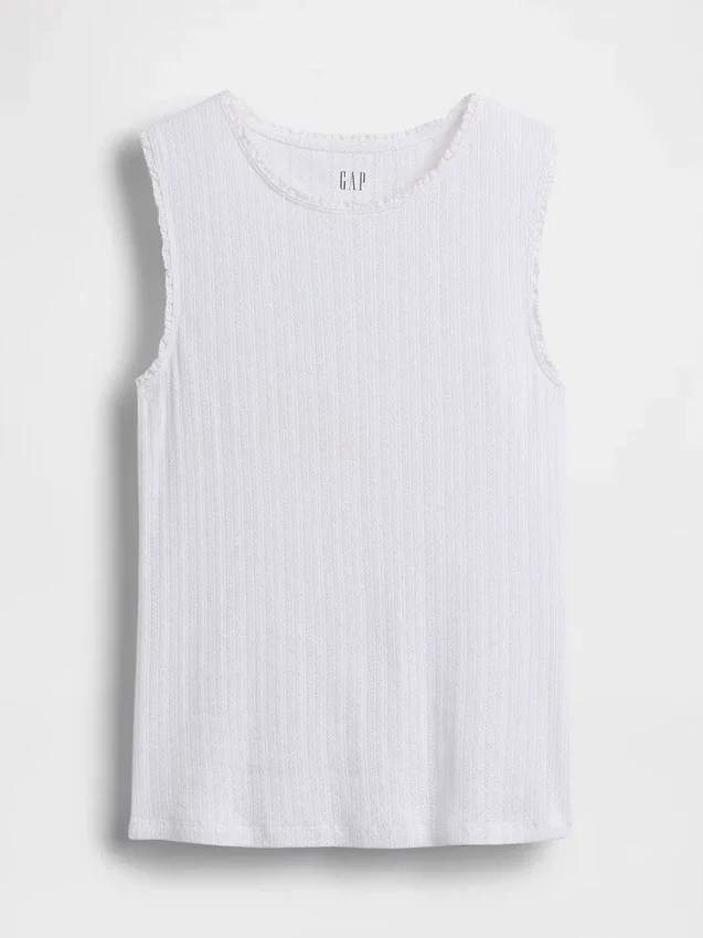Canotta in maglia pointelle