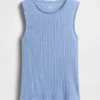 Canotta in maglia pointelle