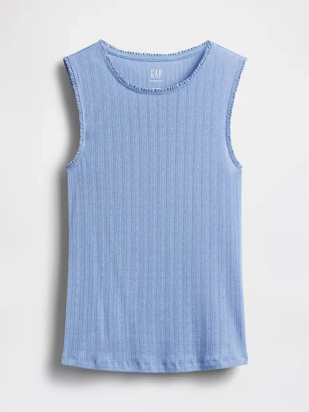 Canotta in maglia pointelle