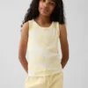 Canotta per bambini in maglia a costine con effetto tie-dye