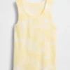 Canotta per bambini in maglia a costine con effetto tie-dye