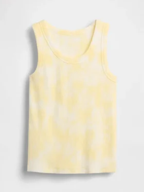 Canotta per bambini in maglia a costine con effetto tie-dye