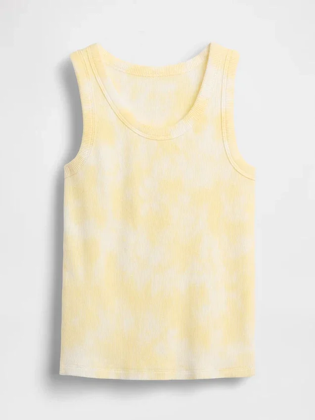 Canotta per bambini in maglia a costine con effetto tie-dye