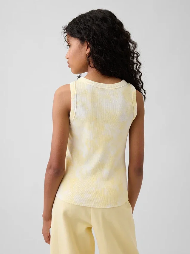 Canotta per bambini in maglia a costine con effetto tie-dye