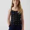 Canotta per bambini in maglia waffle con bordi in pizzo