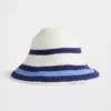 Cappellino a secchiello in maglia a righe per neonato & bebè