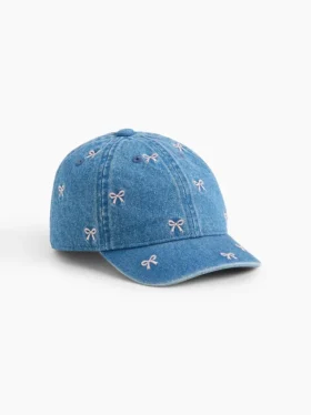 Cappellino da baseball in denim con fiocco per neonato & bebè