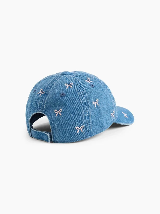 Cappellino da baseball in denim con fiocco per neonato & bebè