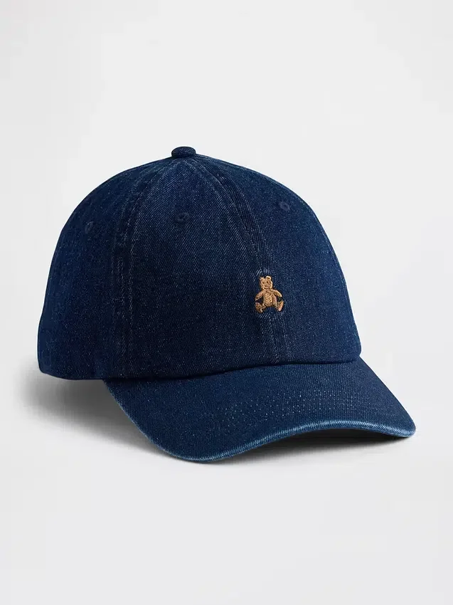 Cappellino da baseball in denim con orsetto Brannan