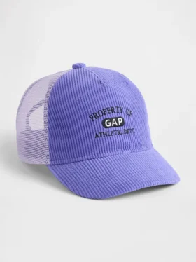 Cappellino da baseball in velluto a coste con logo per bambini