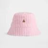 Cappello a secchiello a righe in garza di cotone per neonati