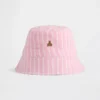 Cappello a secchiello a righe in garza di cotone per neonati