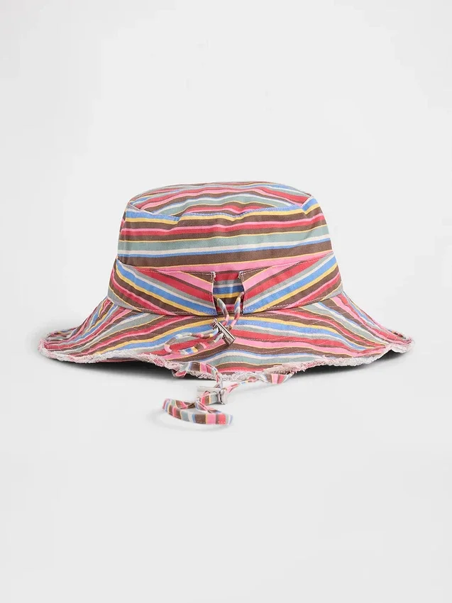 Cappello a secchiello con bordi sfrangiati
