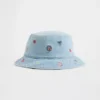 Cappello a secchiello in denim ricamato per neonato & bebè