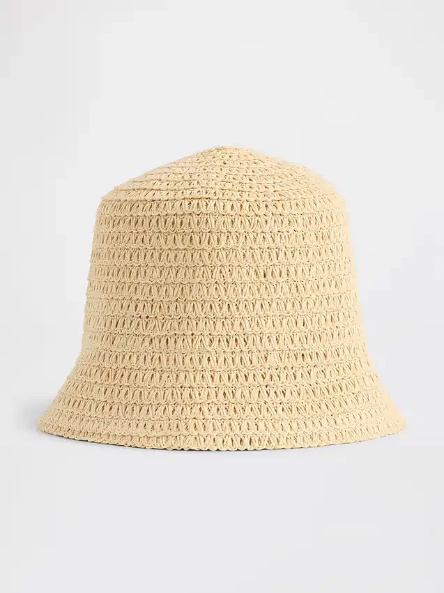 Cappello a secchiello in paglia