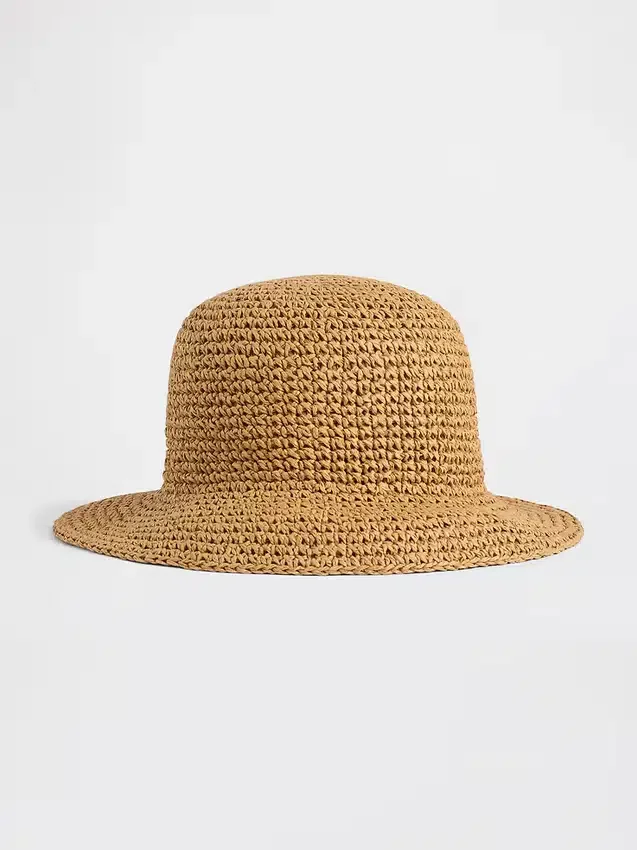 Cappello a secchiello in paglia per bambini