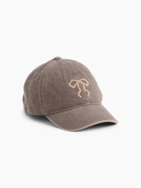 Cappello da baseball in denim con fiocco per bambini
