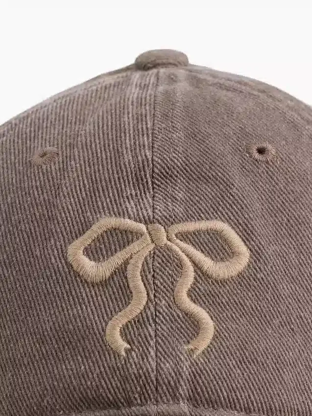Cappello da baseball in denim con fiocco per bambini