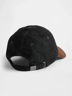 Cappello da baseball in denim e velluto a coste