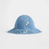 Cappello da sole in denim ricamato per neonati