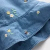 Cappello da sole in denim ricamato per neonati