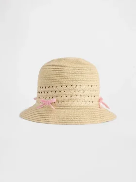 Cappello di paglia con fiocco per neonato & bebè