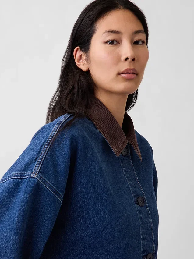 Cappotto da auto oversize in denim
