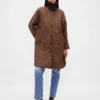 Cappotto da auto oversize in misto lana con motivo pied-de-poule