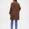 Cappotto da auto oversize in misto lana con motivo pied-de-poule
