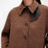 Cappotto da auto oversize in misto lana con motivo pied-de-poule