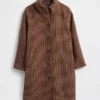 Cappotto da auto oversize in misto lana con motivo pied-de-poule